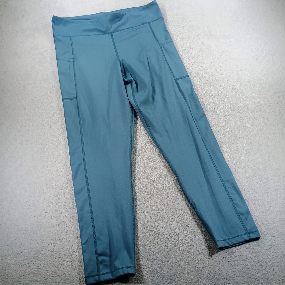 Aeropostale Womens Active Leggings Teal XL Side Pockets High Rise